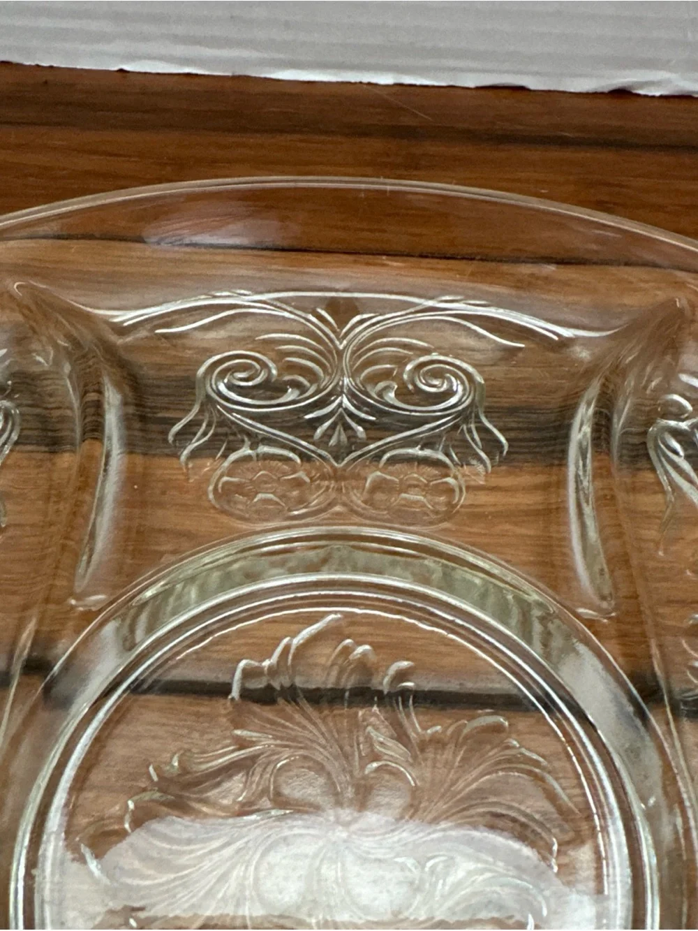 Divided Pressed Clear Glass 11 1/2